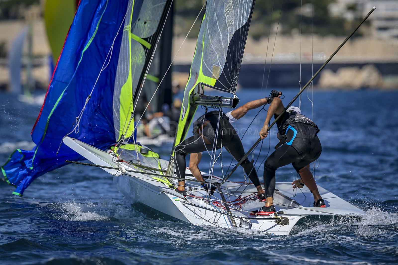 Marseilles France is hosting more than 200 sailors from 28 nations for the 2018 Junior Worl Championship of 49er, 49erFX and Nacra 17. Held from 28 august to 1st september 2018. © Pierick Jeannoutot