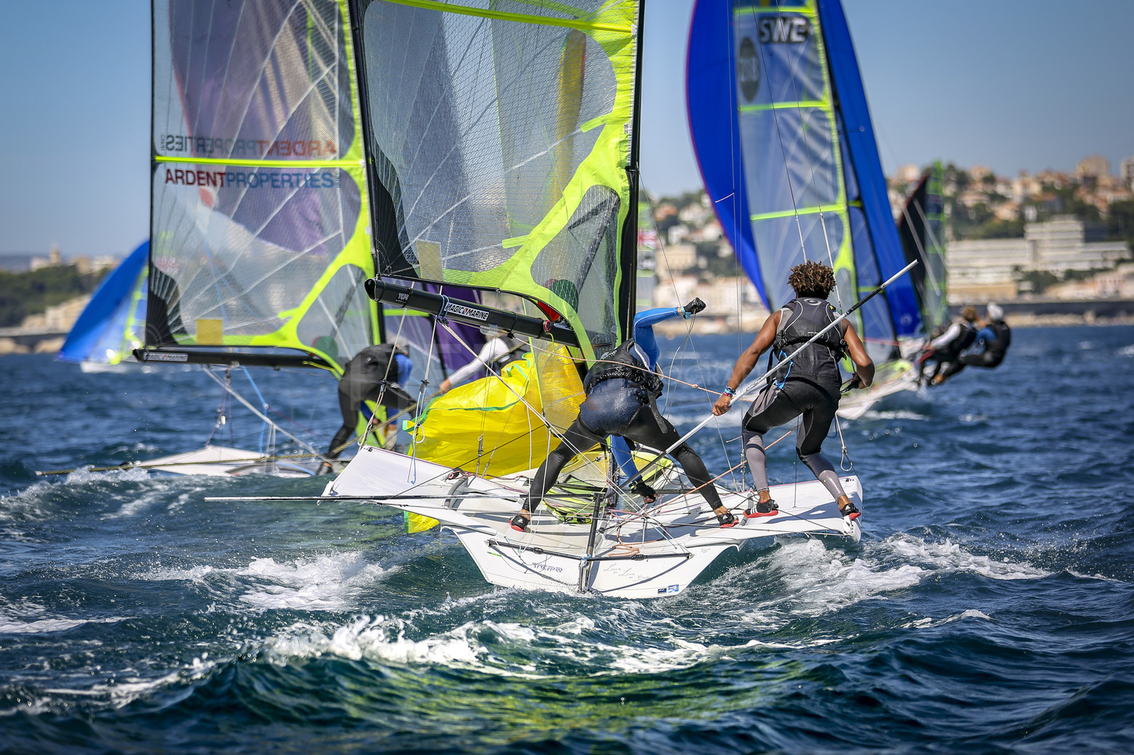 Marseilles France is hosting more than 200 sailors from 28 nations for the 2018 Junior Worl Championship of 49er, 49erFX and Nacra 17. Held from 28 august to 1st september 2018. © Pierick Jeannoutot